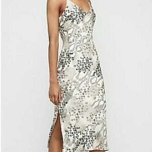 Satin Animal Print Midi Slip Dress